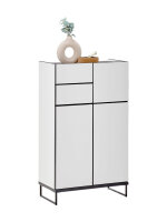 Badezimmer Highboard Badmöbel VENEZIA Weiß matt