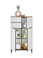 Badezimmer Highboard Badmöbel VENEZIA Weiß matt