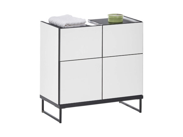 Badezimmer Waschbeckenunterschrank 60 cm Badmöbel VENEZIA Weiß matt