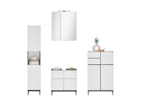 Badezimmer Badmöbel-Set VENEZIA weiß matt Hochschrank Spiegelschrank WBU Highboard Set 1