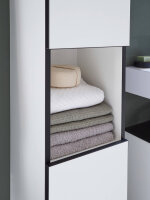 Badezimmer Badmöbel-Set VENEZIA weiß matt Hochschrank Spiegelschrank WBU Highboard Set 1