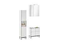 Badezimmer Badmöbel-Set VENEZIA weiß matt Hochschrank Spiegelschrank WBU Set 2