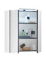 Badezimmer Badmöbel-Set VENEZIA weiß matt Spiegelschrank WBU Highboard Set 3