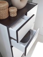 Badezimmer Badmöbel-Set VENEZIA weiß matt Spiegelschrank WBU Highboard Set 3