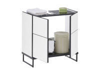 Badezimmer Badmöbel-Set VENEZIA weiß matt Spiegelschrank WBU Highboard Set 3