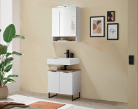 Badezimmer Badmöbel -Set Weiß matt ASPEN 60 cm Spiegelschrank Wbu Set 4