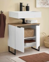 Badezimmer Badmöbel -Set Weiß matt ASPEN 60 cm Spiegelschrank Wbu Set 4