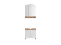 Badezimmer Badmöbel -Set Weiß matt ASPEN 60 cm Spiegelschrank Wbu Set 4