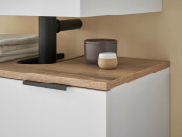 Badezimmer Badmöbel -Set Weiß matt ASPEN 80 cm Hochschrank Spiegelschrank Wbu Highboard Set 1
