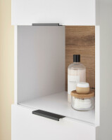 Badezimmer Badmöbel -Set Weiß matt ASPEN 80 cm Hochschrank Spiegelschrank Wbu Highboard Set 1