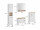 Badezimmer Badmöbel -Set Weiß matt ASPEN 80 cm Hochschrank Spiegelschrank Wbu Highboard Set 1