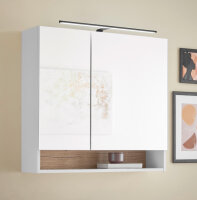 Badezimmer Badmöbel -Set Weiß matt ASPEN 80 cm Spiegelschrank Wbu Highboard Set 3