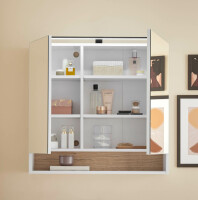 Badezimmer Badmöbel -Set Weiß matt ASPEN 80 cm Spiegelschrank Wbu Set 4