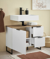 Badezimmer Badmöbel -Set Weiß matt ASPEN 80 cm Spiegelschrank Wbu Set 4