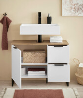 Badezimmer Badmöbel -Set Weiß matt ASPEN 80 cm Spiegelschrank Wbu Set 4