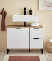 Badezimmer Badmöbel -Set Weiß matt ASPEN 80 cm Spiegelschrank Wbu Set 4
