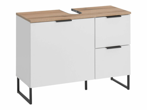 Badezimmer Waschtisch 80 cm Badmöbel ASPEN Weiß matt
