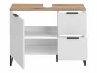 Badezimmer Waschtisch 80 cm Badmöbel ASPEN Weiß matt