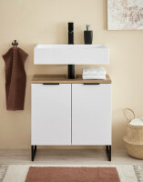 Badezimmer Waschtisch 60 cm Badmöbel ASPEN Weiß matt