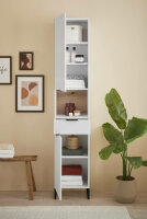 Badezimmer Badmöbel -Set ASPEN 60 cm Hochschrank Spiegelschrank Wbu Set 2