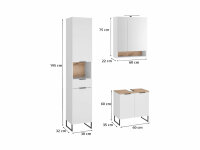 Badezimmer Badmöbel -Set ASPEN 60 cm Hochschrank Spiegelschrank Wbu Set 2
