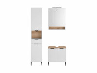 Badezimmer Badmöbel -Set ASPEN 60 cm Hochschrank Spiegelschrank Wbu Set 2