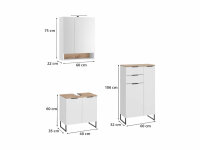 Badezimmer Badmöbel -Set ASPEN 60 cm Spiegelschrank Wbu Highboard Set 3