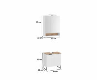 Badezimmer Badmöbel -Set ASPEN 60 cm Spiegelschrank Wbu Set 4