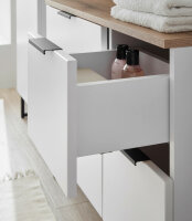 Badezimmer Badmöbel -Set ASPEN 80 cm Hochschrank Spiegelschrank Wbu Highboard Set 1