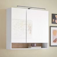 Badezimmer Badmöbel -Set ASPEN 80 cm Hochschrank Spiegelschrank Wbu Highboard Set 1