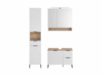 Badezimmer Badmöbel -Set ASPEN 80 cm Hochschrank Spiegelschrank Wbu Set 2