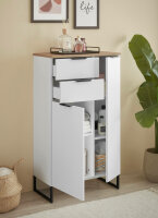 Badezimmer Badmöbel -Set ASPEN 80 cm Spiegelschrank Wbu Highboard Set 3