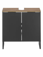 Badezimmer Waschbeckenunterschrank 60 cm Badmöbel ASPEN schwarz matt