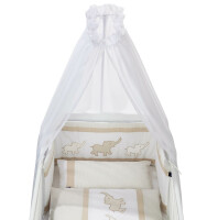 Textil-Set Babybettwäsche mit Nestchen inkl. Matratze, Himmelsstange & Wickelauflage