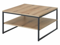 Couchtisch KUBUS in Evoke Eiche Dekor quadratisch Metallgestell (BxHxT) 75x40x75 cm