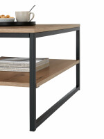 Couchtisch KUBUS in Evoke Eiche Dekor quadratisch Metallgestell (BxHxT) 75x40x75 cm