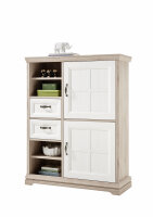 Wohnwand BELLEVUE in Polar Eiche / Anderson Pine, LED-Beleuchtung