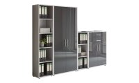 Aktenschrank TABOR 22 in lichtgrau / anthrazit Hochglanz,...