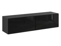 Lowboard VARIANTO 1, Schrank Set, anthrazit matt / schwarz Hochglanz griffloses TV-Board, 2 tlg., 152 cm hängend
