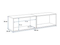 Lowboard VARIANTO 1, Schrank Set, anthrazit matt / schwarz Hochglanz griffloses TV-Board, 2 tlg., 152 cm hängend