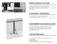 Lowboard VARIANTO 1, Schrank Set, anthrazit matt / schwarz Hochglanz griffloses TV-Board, 2 tlg., 152 cm hängend