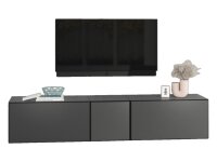 Lowboard VARIANTO 3, Schrank Set, anthrazit matt / anthrazit matt griffloses TV-Board, 3 tlg., 190 cm hängend