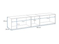 Lowboard VARIANTO 3, Schrank Set, anthrazit matt / anthrazit matt griffloses TV-Board, 3 tlg., 190 cm hängend