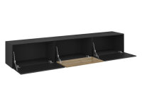 Lowboard VARIANTO 4, Schrank Set, anthrazit matt / anthrazit matt / Evoke Eiche 3 tlg., 228 cm hängend