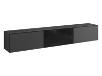 Lowboard VARIANTO 4, Schrank Set, anthrazit matt / anthrazit matt / schwarz Hochglanz 3 tlg., 228 cm hängend