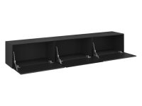 Lowboard VARIANTO 4, Schrank Set, anthrazit matt / anthrazit matt / schwarz Hochglanz 3 tlg., 228 cm hängend