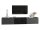 Lowboard VARIANTO 4, Schrank Set, anthrazit matt / anthrazit matt / schwarz Hochglanz 3 tlg., 228 cm hängend