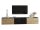 Lowboard VARIANTO 4, Schrank Set, anthrazit matt / Evoke Eiche / schwarz Hochglanz 3 tlg., 228 cm hängend