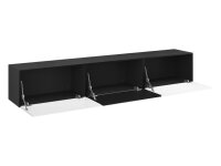 Lowboard VARIANTO 4, Schrank Set, anthrazit matt / weiß Hochglanz / schwarz Hochglanz 3 tlg., 228 cm hängend