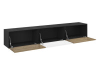 Lowboard VARIANTO 4, Schrank Set, anthrazit matt / Evoke Eiche / weiß Hochglanz 3 tlg., 228 cm hängend
